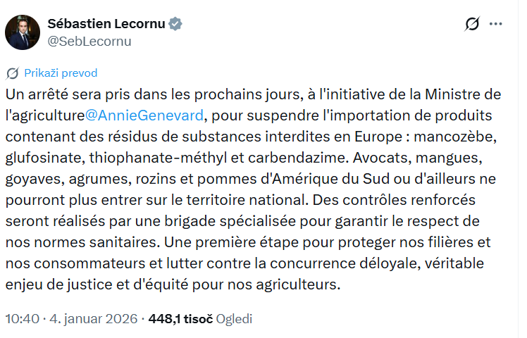 Izjava francoskega predsednika